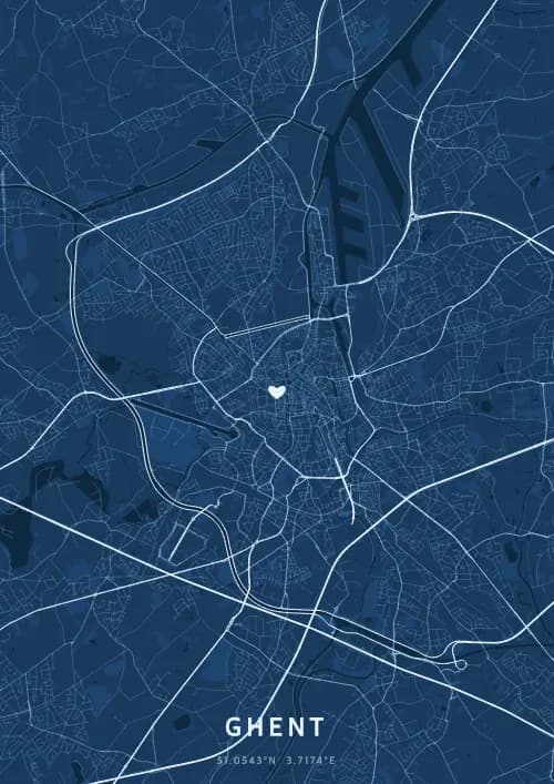 Beleuchteter Graslei und Korenlei — Gent