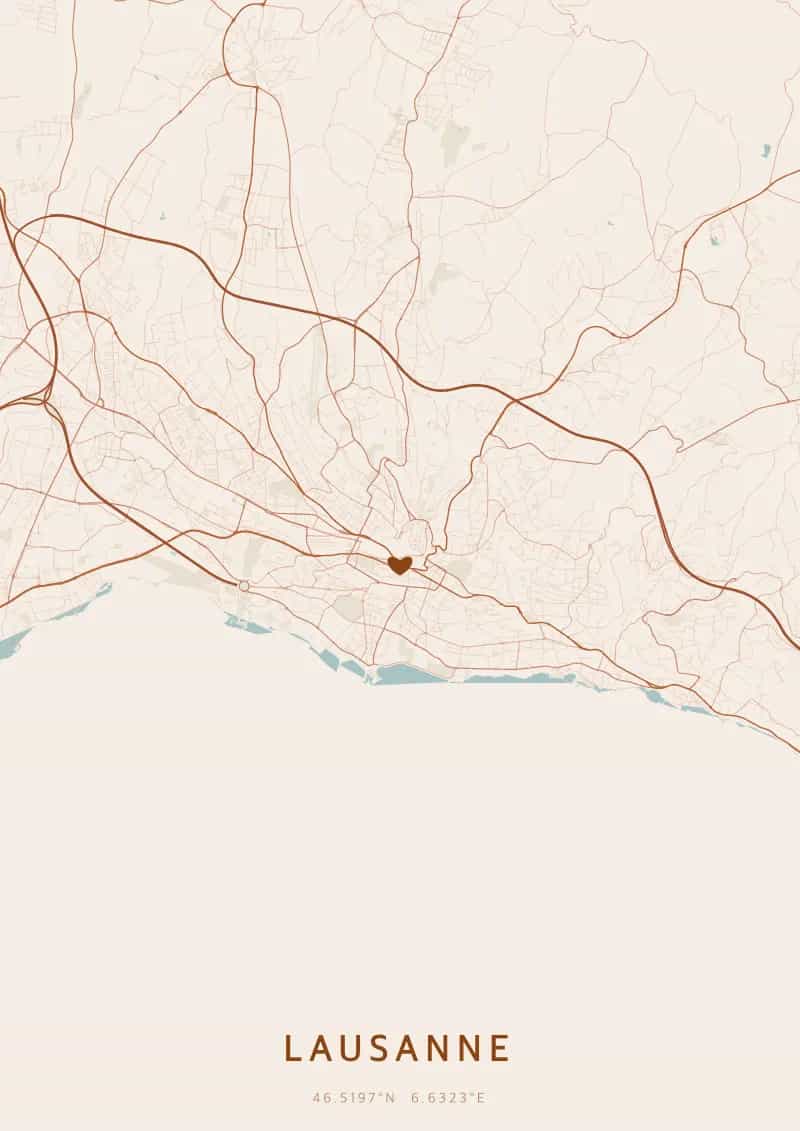 Personalisiertes Stadtposter von Lausanne — Lausanne