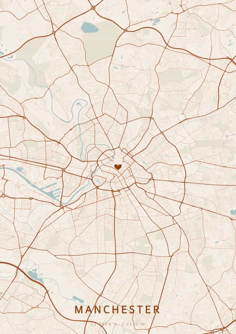 Personalisiertes Stadtposter von Manchester — Manchester