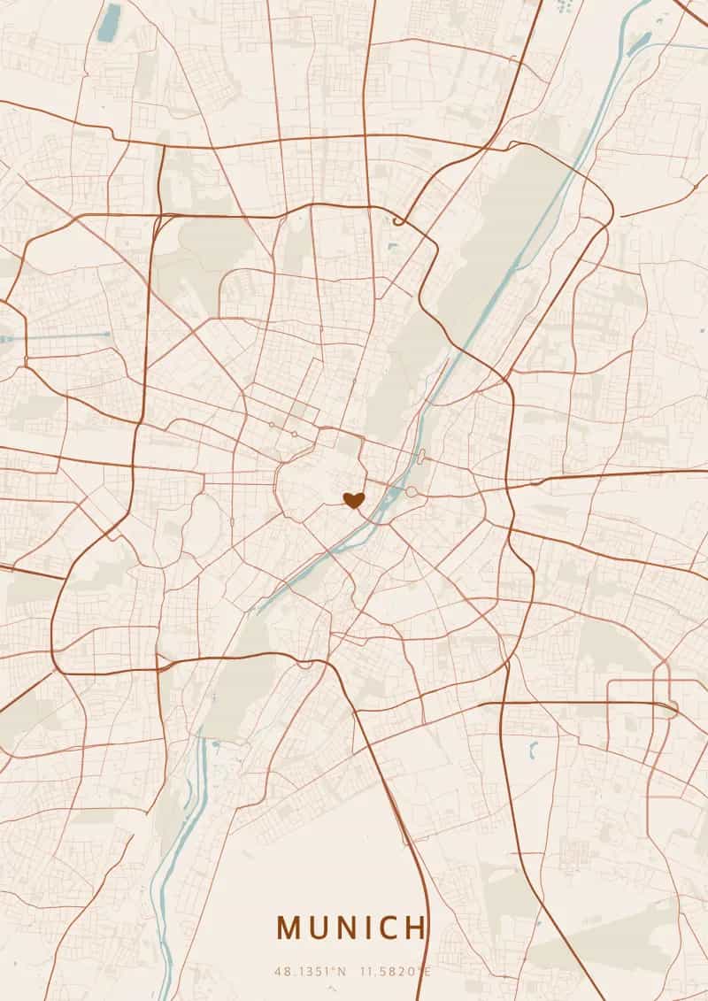 Póster de mapa personalizado de Múnich — Múnich