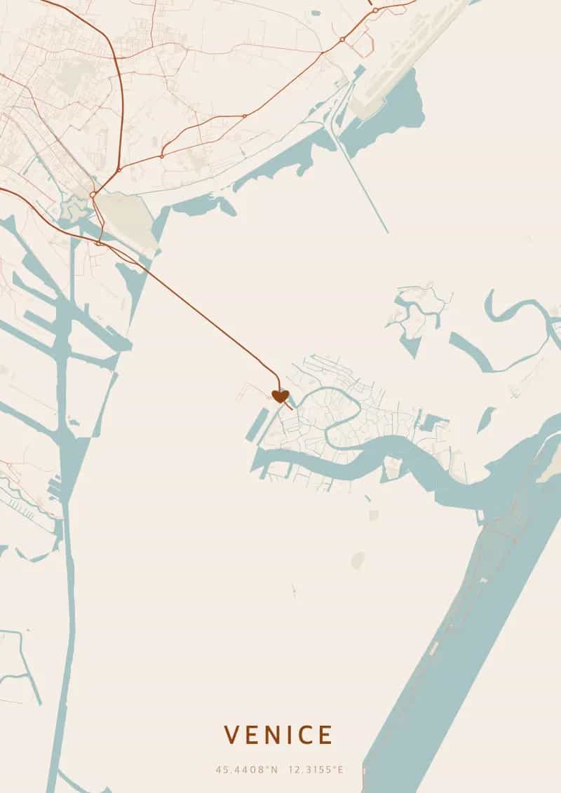 Personalisiertes Stadtposter von Venedig — Venedig