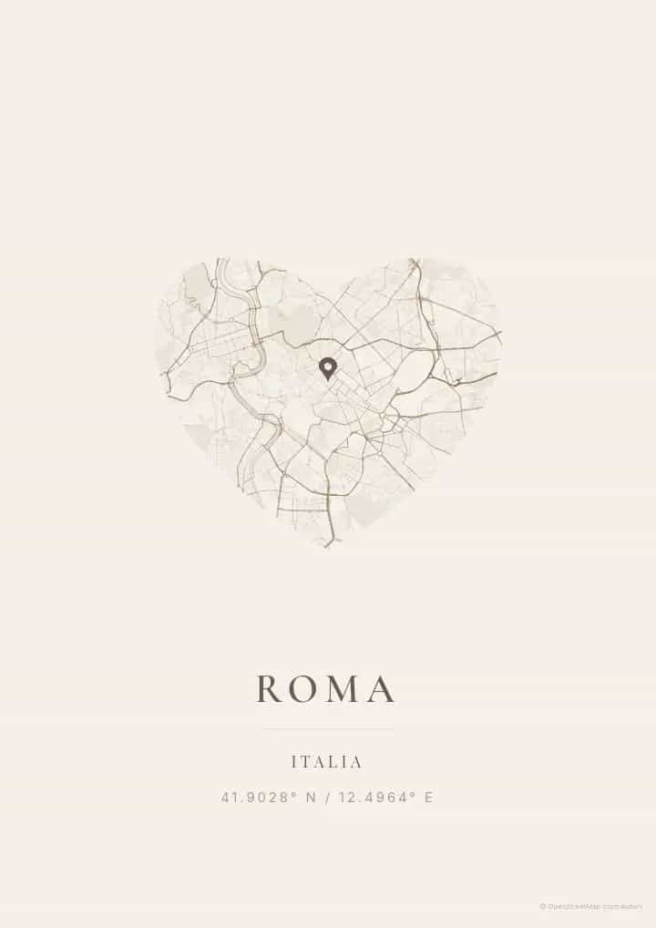 Un regalo de mapa personalizado sobre una ciudad especial